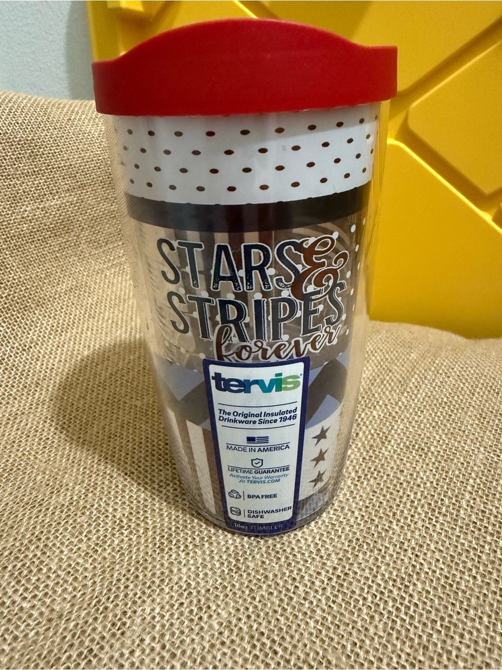 tervis Red Lid Stars & Stripes Patterned Insulated Tumbler